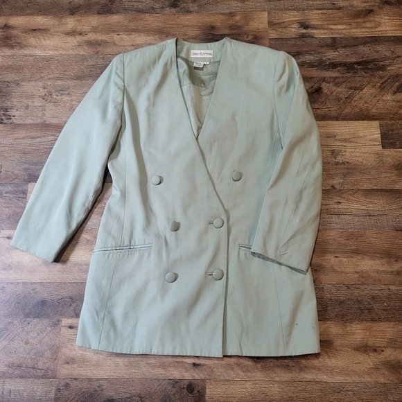 Vintage Sage Green 2-Piece Sarah Chapman Blazer & Maxi Skirt Set Size 8 - Picture 7 of 9
